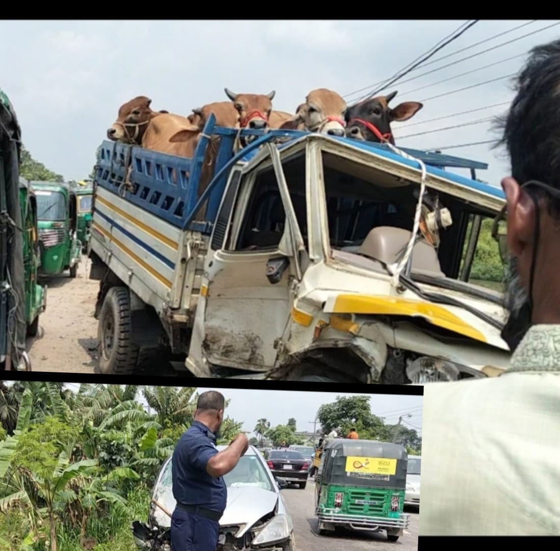 সিংগাইরেসড়ক দুর্ঘটনায় একই এলাকার ট্রাক প্রাইভেট কার সংঘর্ষে নিহত ১ আহত ৩